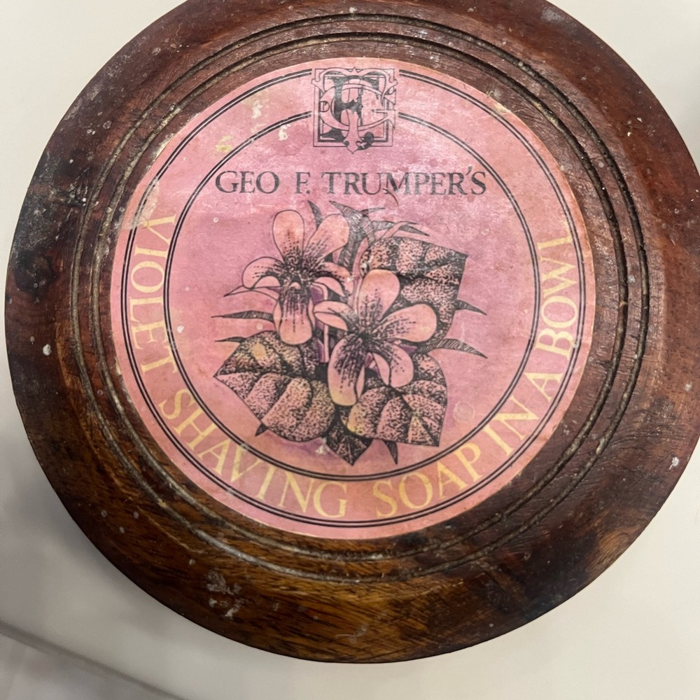 Antique men’s brush with stand shave soap from famous London old company